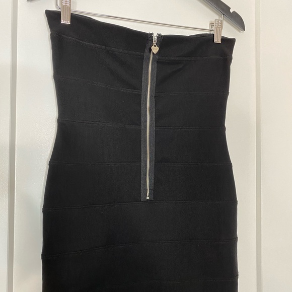 Black strapless Mini Party Dress studded details black - Picture 7 of 8